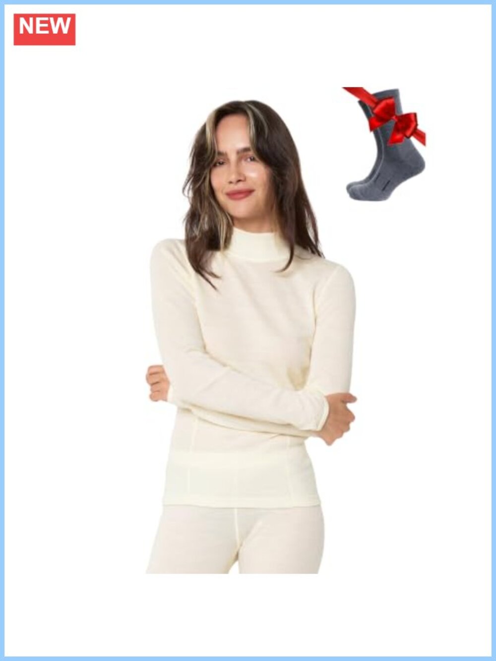 Merino Wool Turtleneck Base Layer Women 100% Superfine Sweater